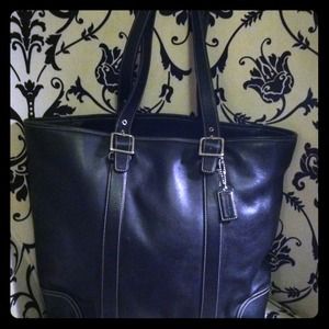 Authentic Coach black leather tote