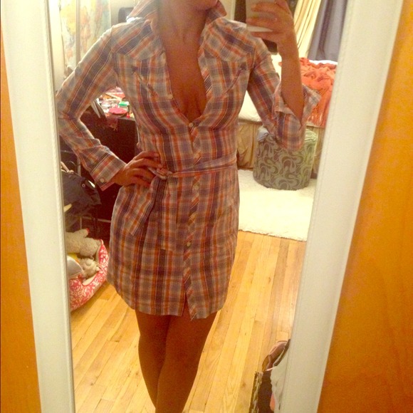 💥SOLD💥Sexy Plaid Shirt Dress