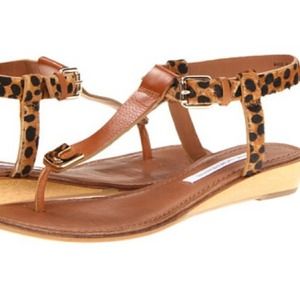DVF new leopard and leather sandals