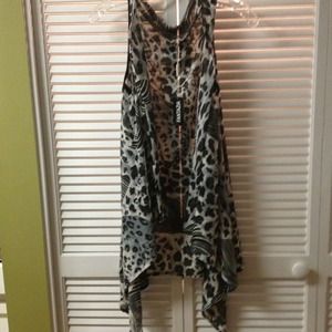 Fantazia layering vest in animal print