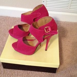 Fuchsia Open Toe Heels