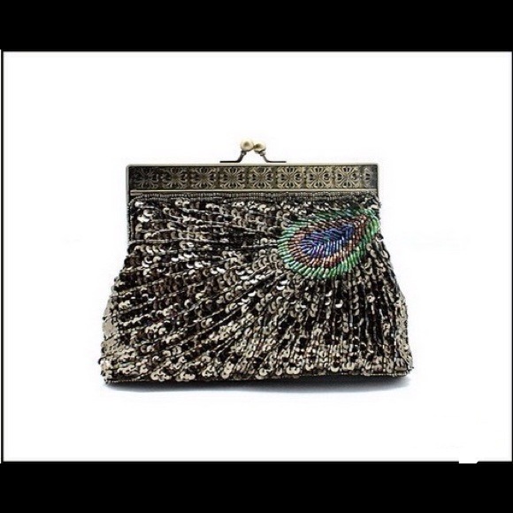 Handmade beaded sequin clutch/bag - Picture 4 of 4