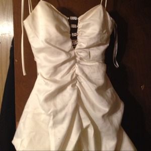 Cream prom dress