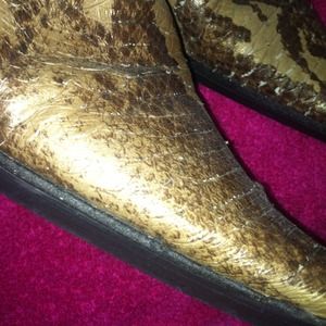 Leather snakeskin cowgirl boots