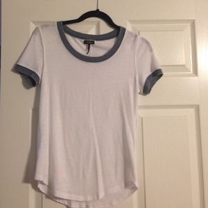 White shirt with blue trim