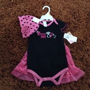 Three Piece Infant "Born to Shop" outfit