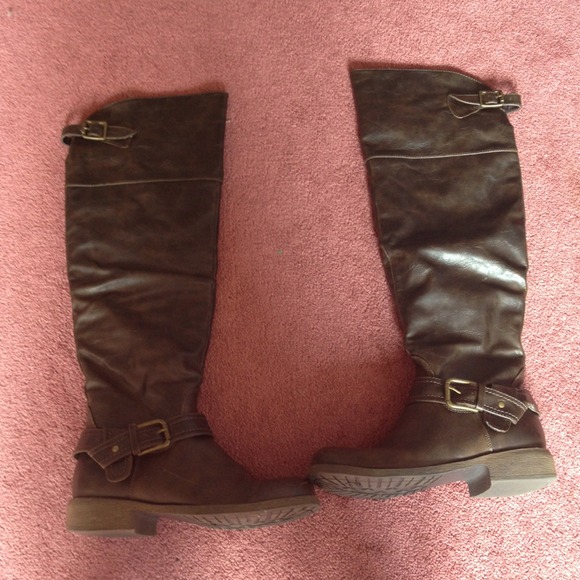 Diba Boots - Diba Brown Distressed Riding Boots