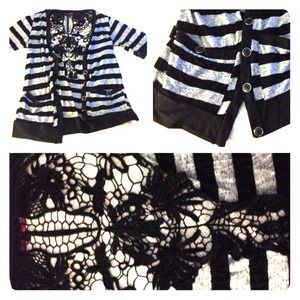 Grey and black striped sweater