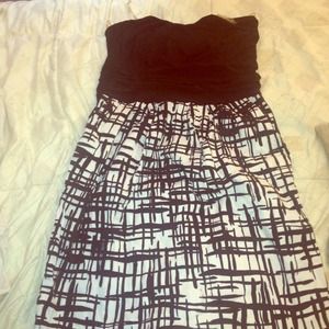 Black and white #strapless dress 💜 #plussize