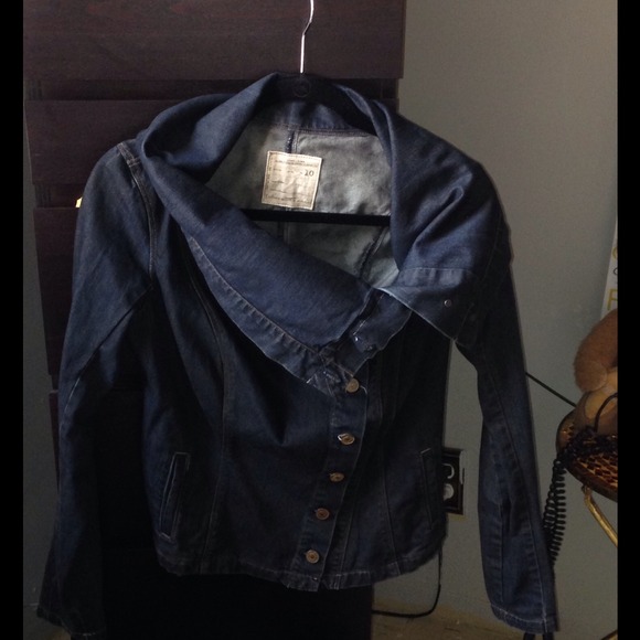Allsaints denim asymmetrical jacket