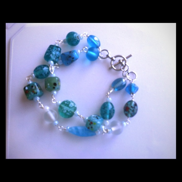 Bracelet in Tiffany blue👠👗🎀💄Handmade