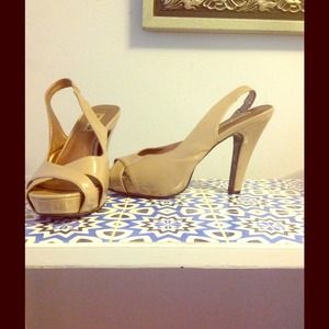 Taupe sling backs