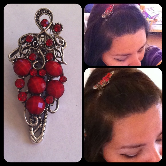 Jeweled grape hair clips - Picture 4 of 4