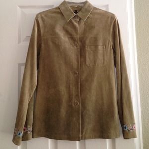 True Grit khaki/green suede shirt.