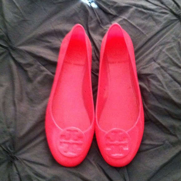 Tory Burch Neon Pink Jelly Flats