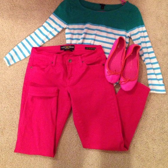 Lucky Brand Zoe straight crop in fuscia!