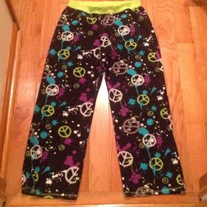 Peace print pajama pants