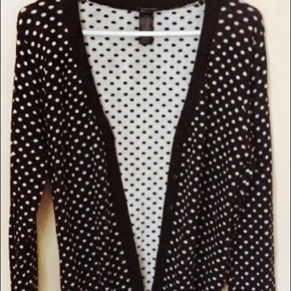 Black With White Polka Dot Cardigan