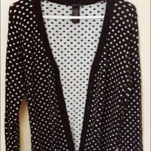Black With White Polka Dot Cardigan