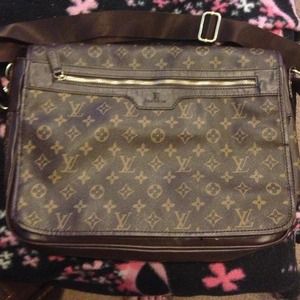 Messenger bag and book.