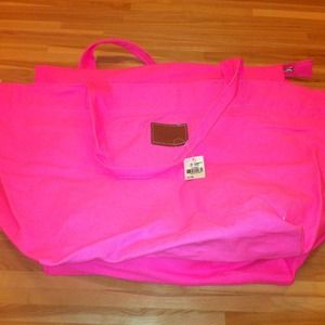 Victoria's Secret pink weekender bag