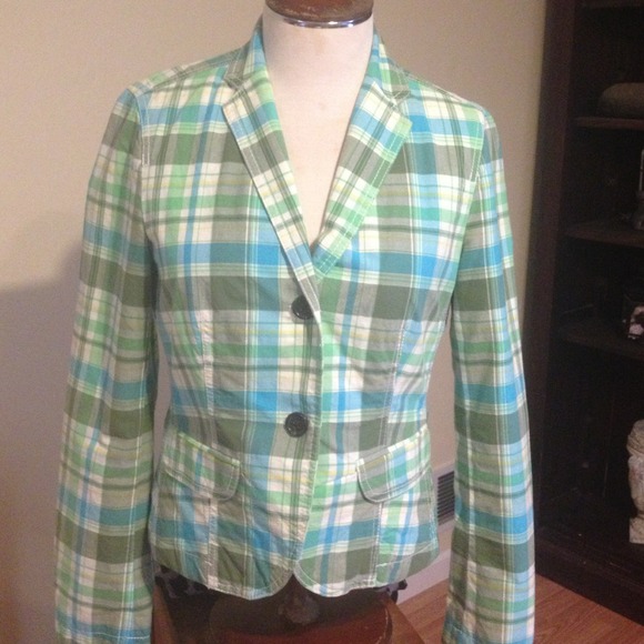 Fall Jacket , lite green , aqua , white