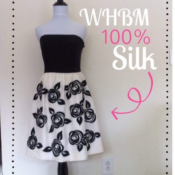 *SOLD in Bundle* 100% Silk Strapless Blossom Dress