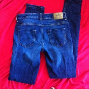 Dark blue jeans straight leg jeans