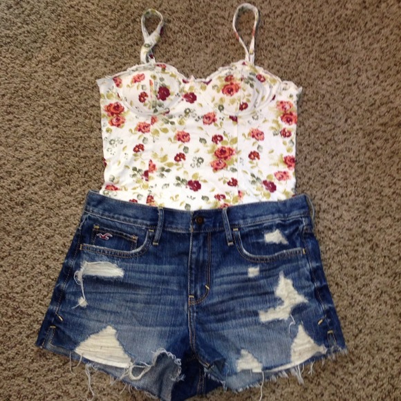 White floral corset top