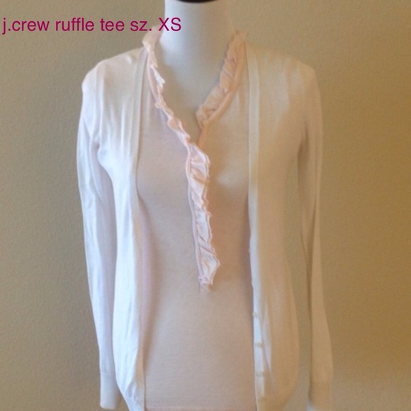 J.CREW xs ruffle tee. light pink. so cute