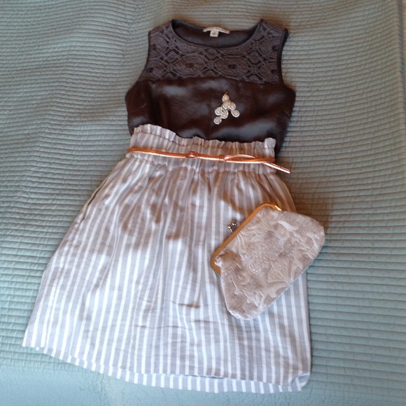 **SOLD**  Striped Cotton skirt