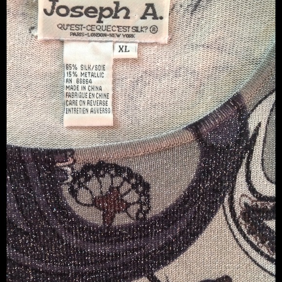 Sparkly Silk Paisley Lightweight Sweater - Picture 3 of 3