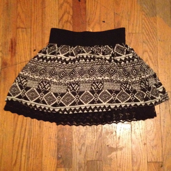 Tribal print with lace skirt