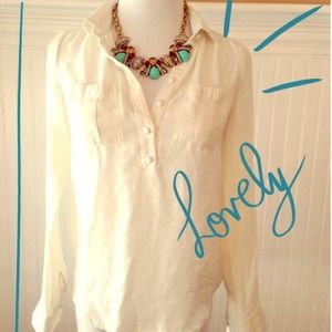 ⛔️sold⛔️LOFT ivory popover top