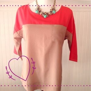 ❌SOLD❌LOFT color blocked 3/4 sleeve top