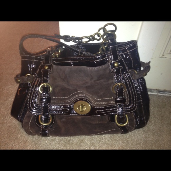 Suede/Leather Authentic Coach Bag