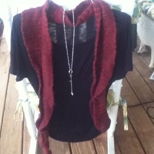 Handmade burgundy & brown long stylish scarf!!!