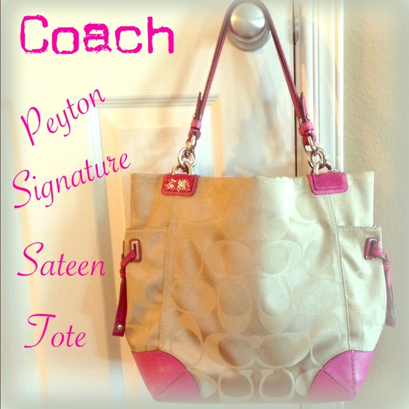 COACH Peyton Signature Sateen Tote