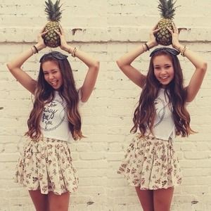 Brandy Melville Floral Heather Skirt