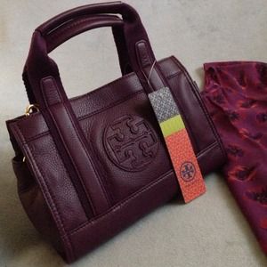 Tory Burch Bags - Tory Burch Leather Tiny Tory Tote Violet Tory Burch Bags - Tory Burch Leather Tiny Tory Tote Violet