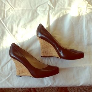 Nine West black wedges