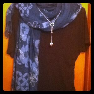 Turquoise scarf/shawl flower pattern all sizes