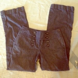 High waisted pinstripe sailor trousers.