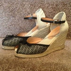 Coach "Megan" Signature Print 7 Wedge Shoes