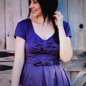 eShakti polka dot retro style dress