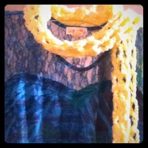 Soft Yellow open stitch super long scarf