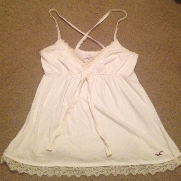 White lace border Hollister tank top