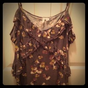 Spaghetti strapped floral tank