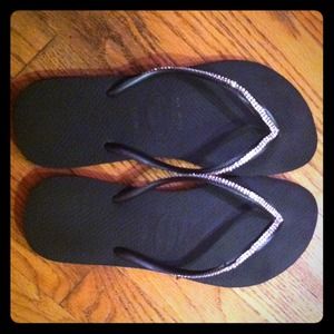 HAVAIANAS black with crystals flip flops