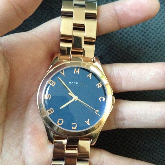 Marc by Marc Jacobs Accessories - Marc Jacobs Rose Gold Dark Blue Face Watch